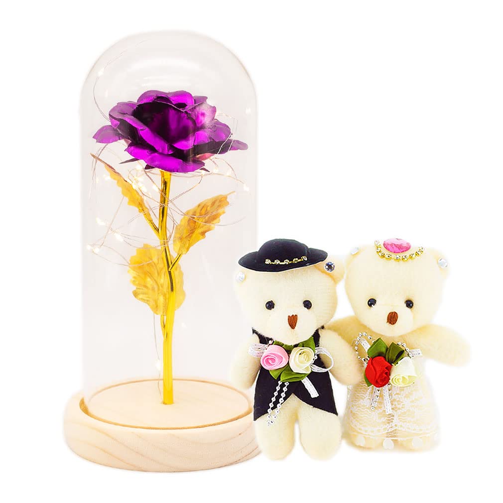 Amazon｜[デバリエ]光る花 枯れない花 金メッキ ローズ 造花 LEDライト